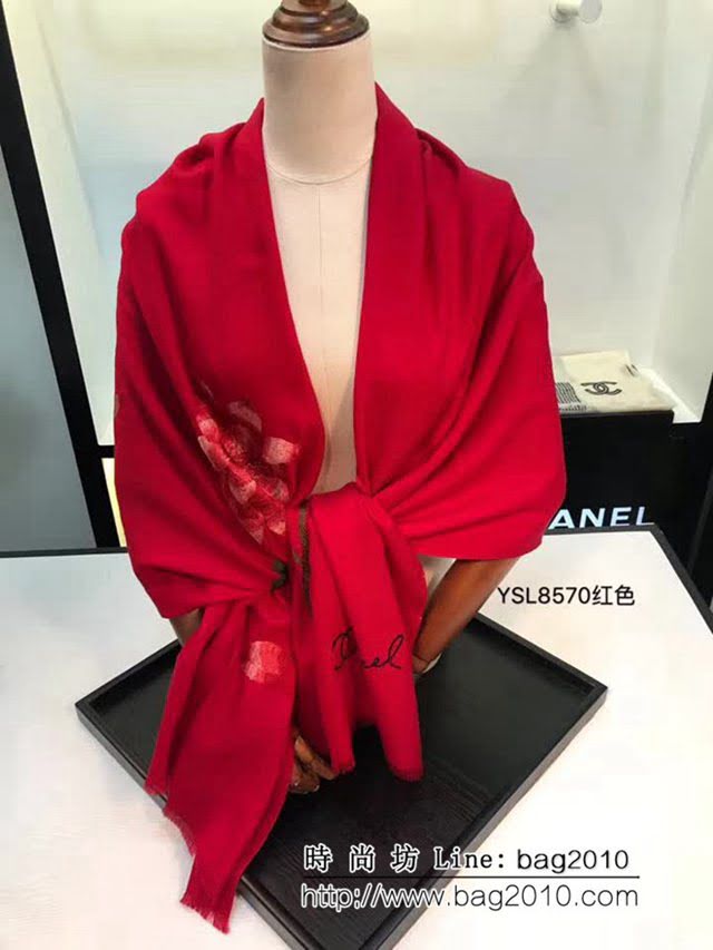 CHANEL香奈兒 專櫃最新款水波紋羊絨時尚長圍巾 YSL8570 LLWJ7326